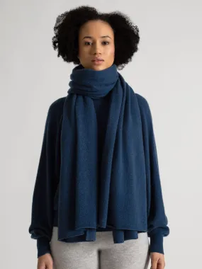 Cashmere scarf "Signature" - mountain blue