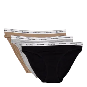 3 Pack Bikini (low-rise) Black/ Grey Heather / Café Fun