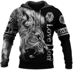 3D Love Lion Printed Hoodie Unisex Sweatshirt Harajuku Streetwear Casual Jacket S4404033