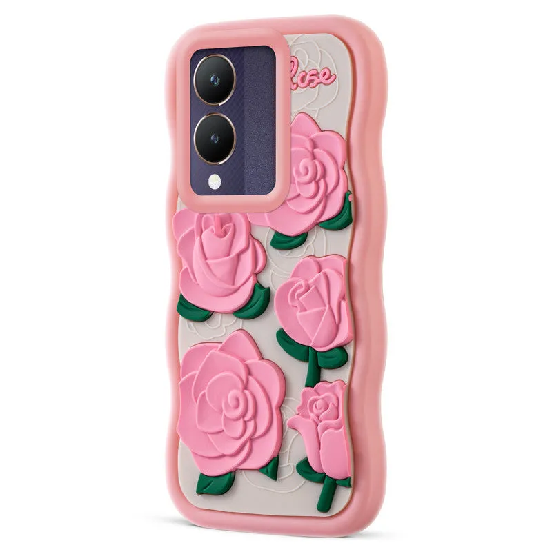 3D Soft Silicone Wave Edges Mobile Back Case For Vivo Y28 5G