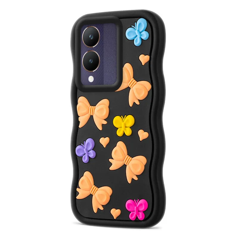 3D Soft Silicone Wave Edges Mobile Back Case For Vivo Y28 5G