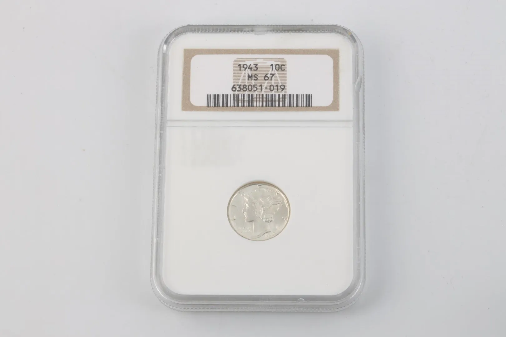 999 MS 67 Silver 1943 US Dime (2.50g.)