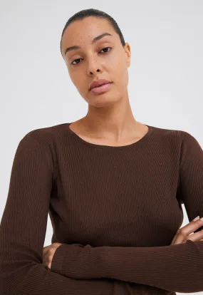 Alex Ribbed Cotton Sweater - Dark Bronzer