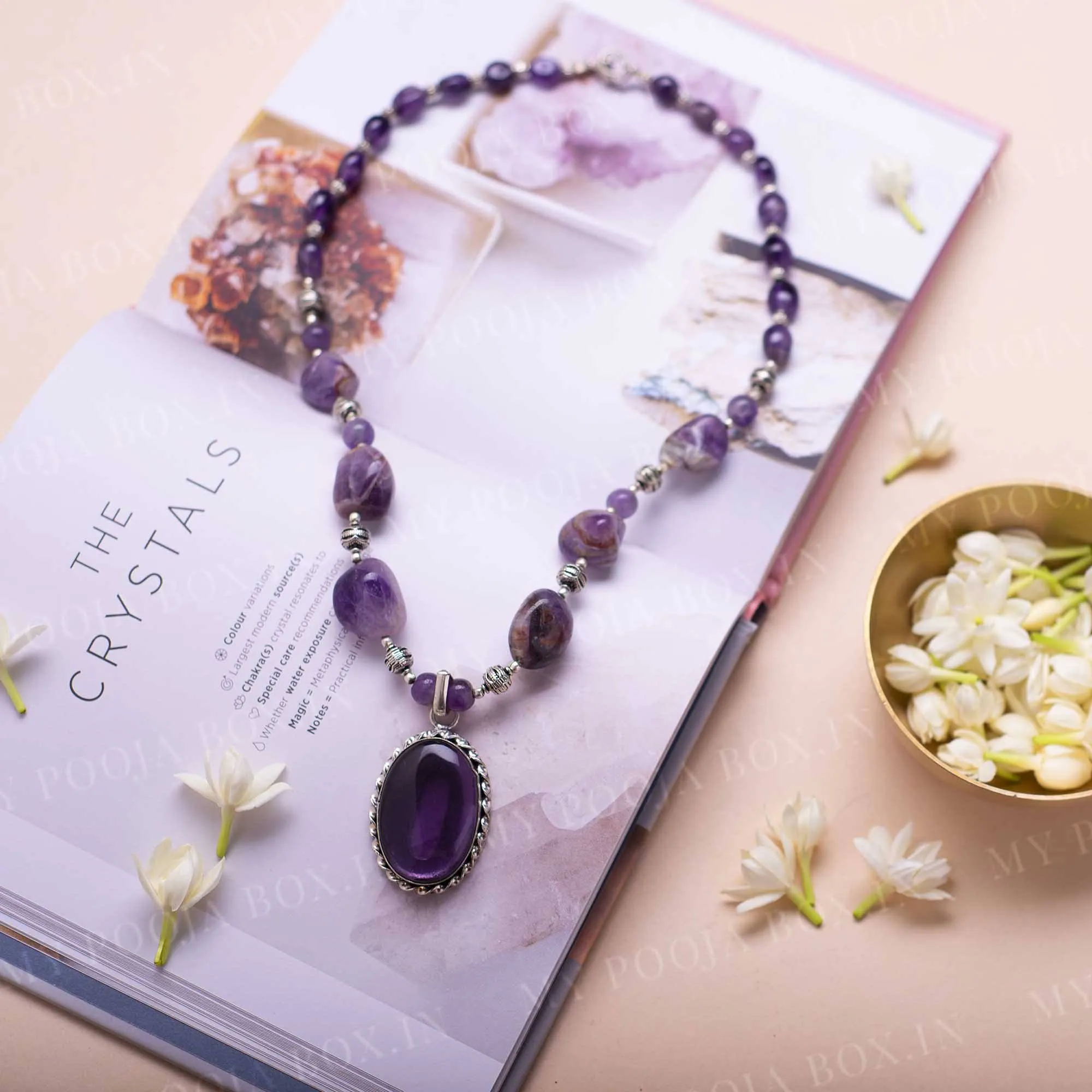 Amethyst Crystal Pendant Necklace