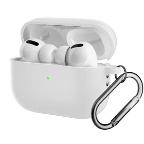 Apple Airpods Pro 2nd Gen (2022) Silikone Cover m. Karabinhage - Hvid