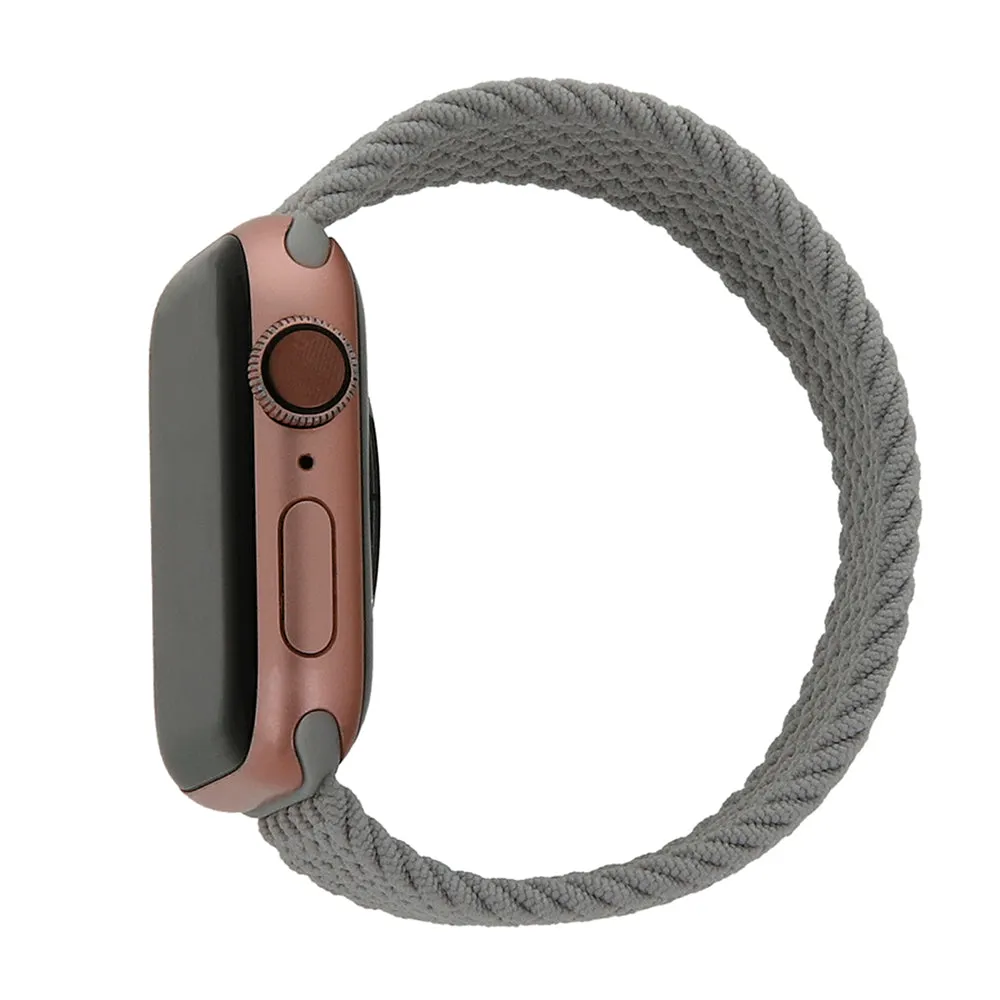 Apple Watch (38/40/SE/41MM) Elastisk Stof Rem - Str. XS - Grå