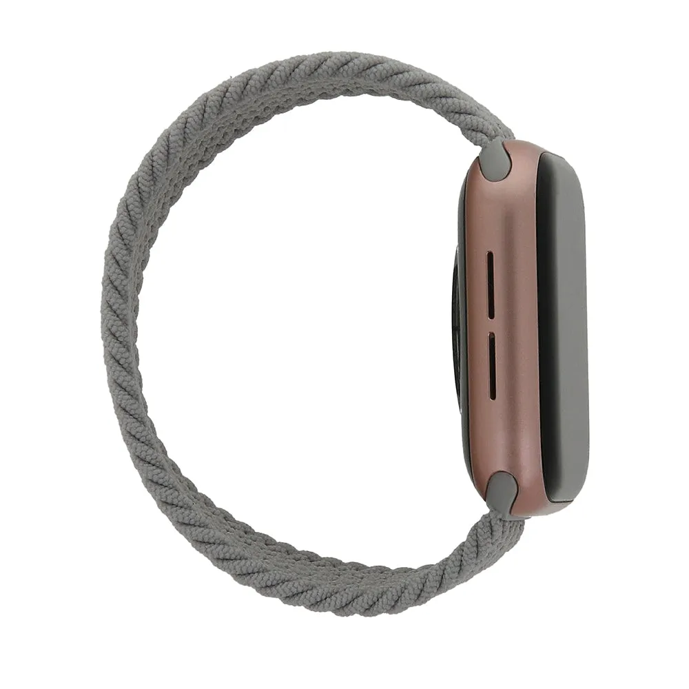 Apple Watch (38/40/SE/41MM) Elastisk Stof Rem - Str. XS - Grå