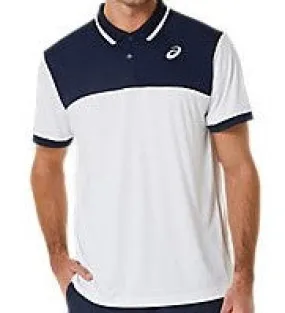 Asics Court Polo Men Tennis Shirt - Brilliant White/Midnight