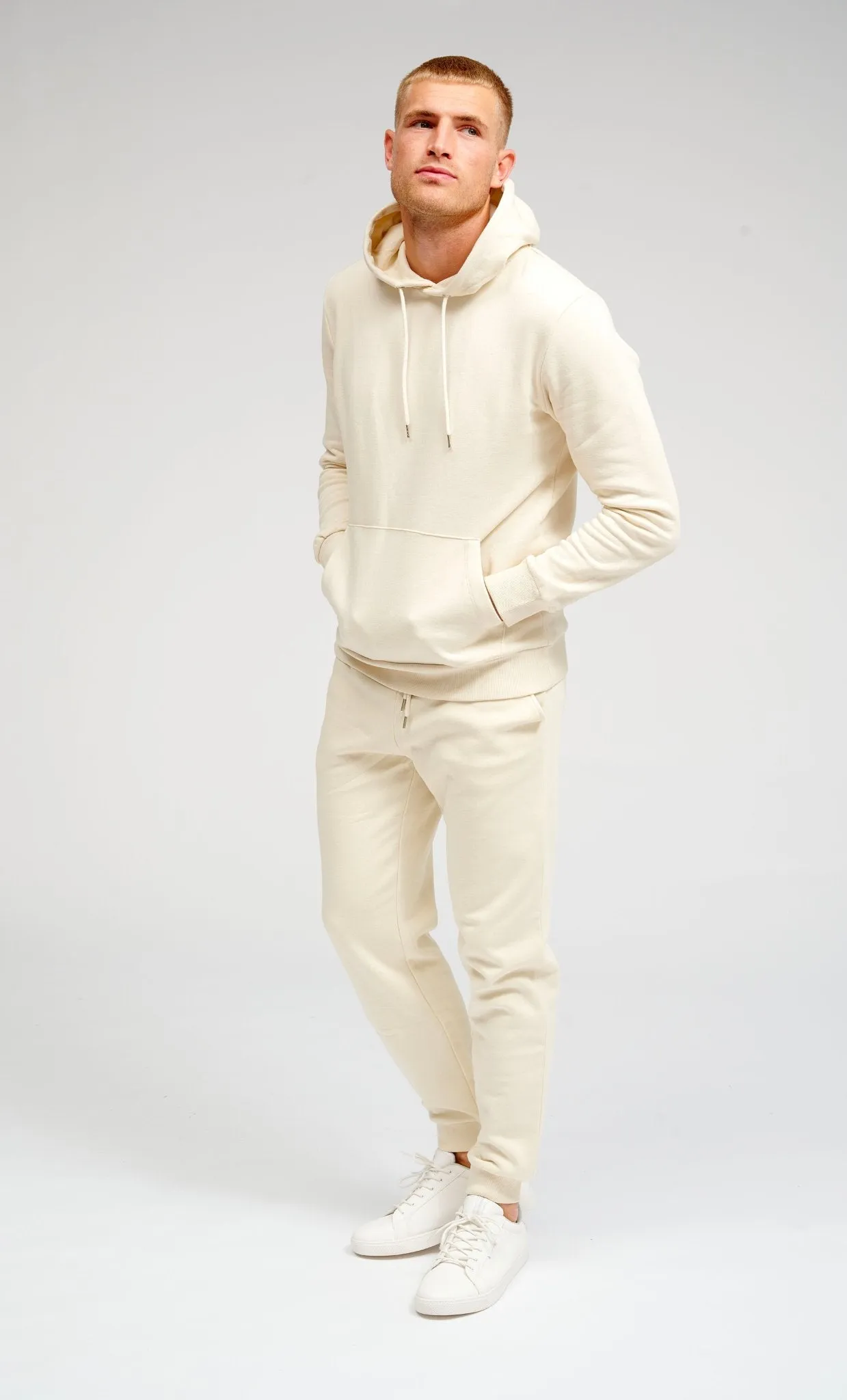 Basic Sweatsæt m. Hoodie (Lys Beige) - Pakketilbud