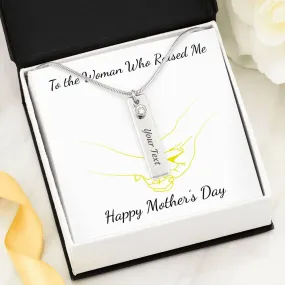 Birth Stone Name Necklace With Mother's Day Gift Wish Card