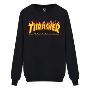 Buzo Thrasher Crew Flame Negro