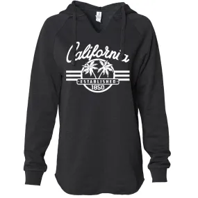 California Palm Tree Logo Women's Soft Hooded Pullover