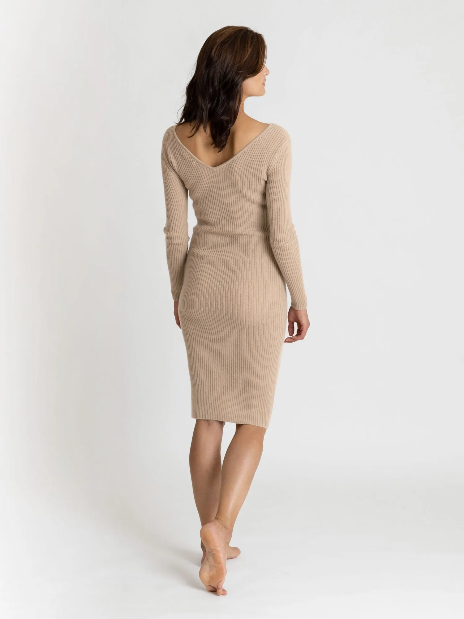 Cashmere dress "Frida" - sand