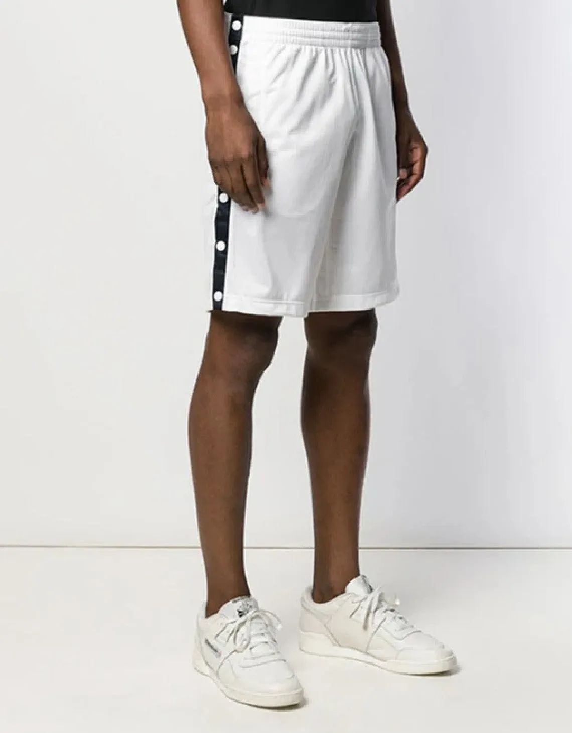 CHAMPION EUROPE SNAP BUTTON TRACK SHORTS WHITE