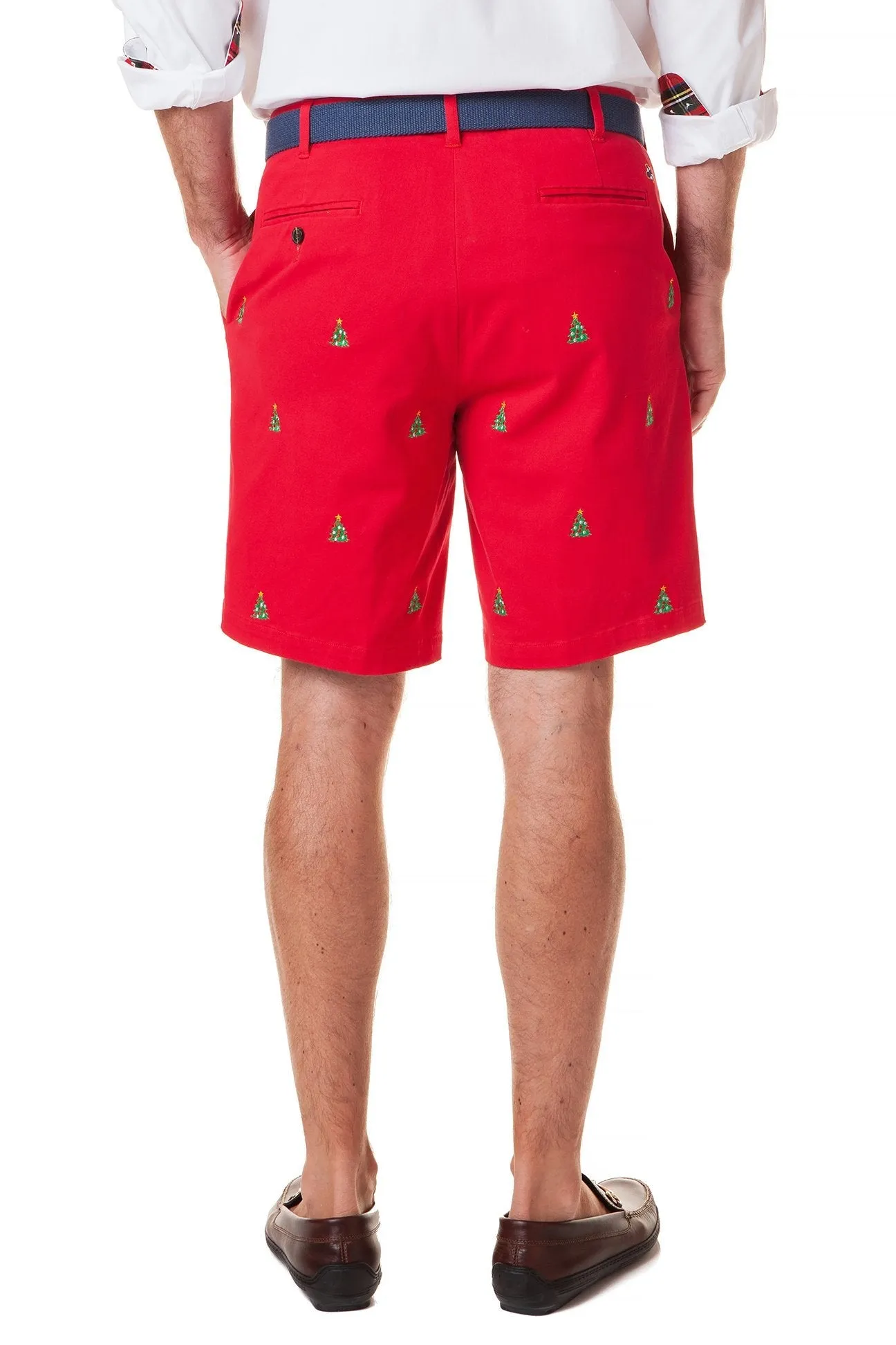 Cisco Short Stretch Twill Bright Red with Christmas Tree