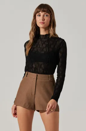 Colleen Mock Neck Lace Top