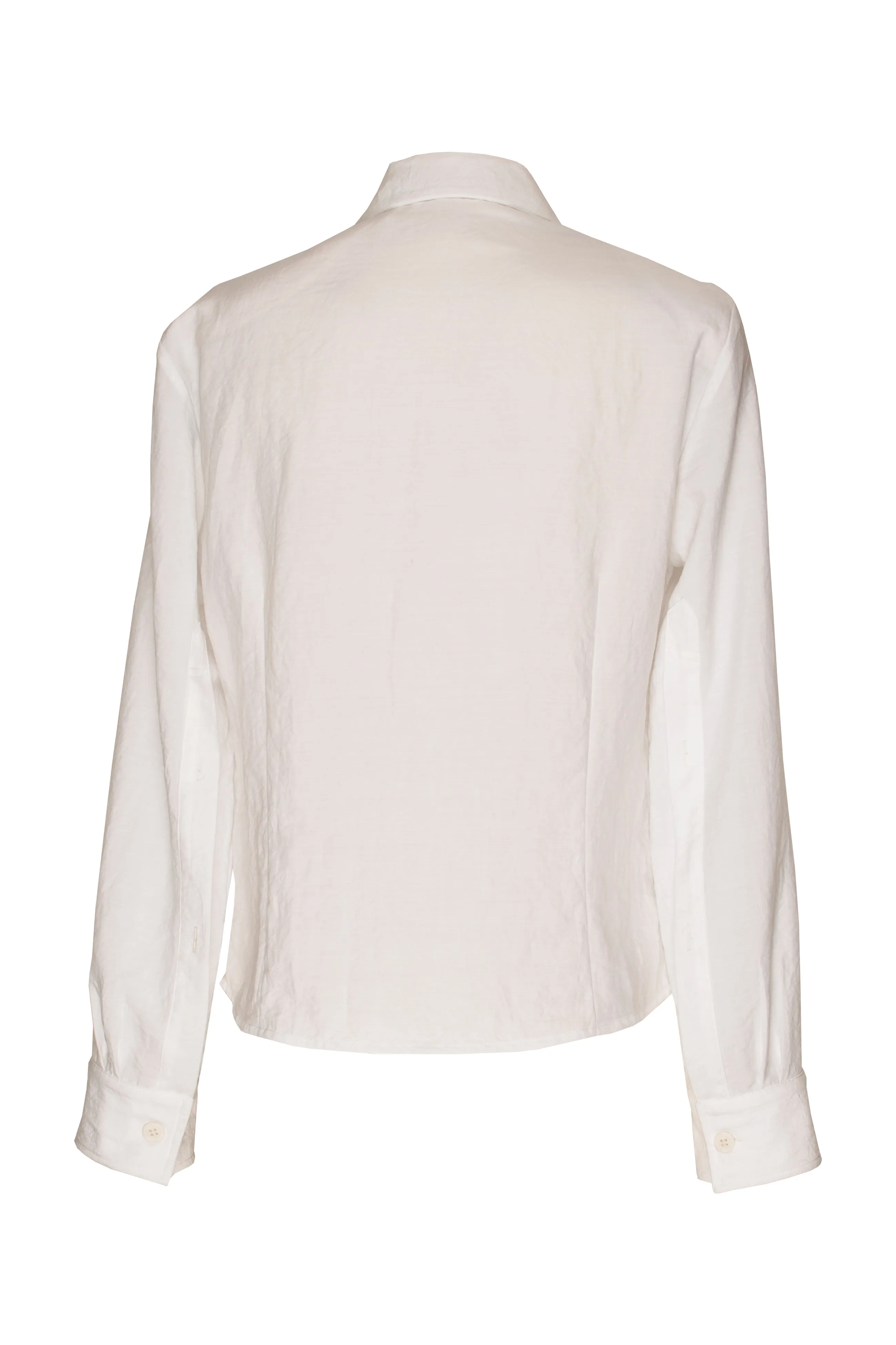 Cross Over Collar Shirt - White 6021