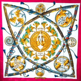 Daimyo Hermes Scarf by Francoise Faconnet 90 cm Silk Jacquard