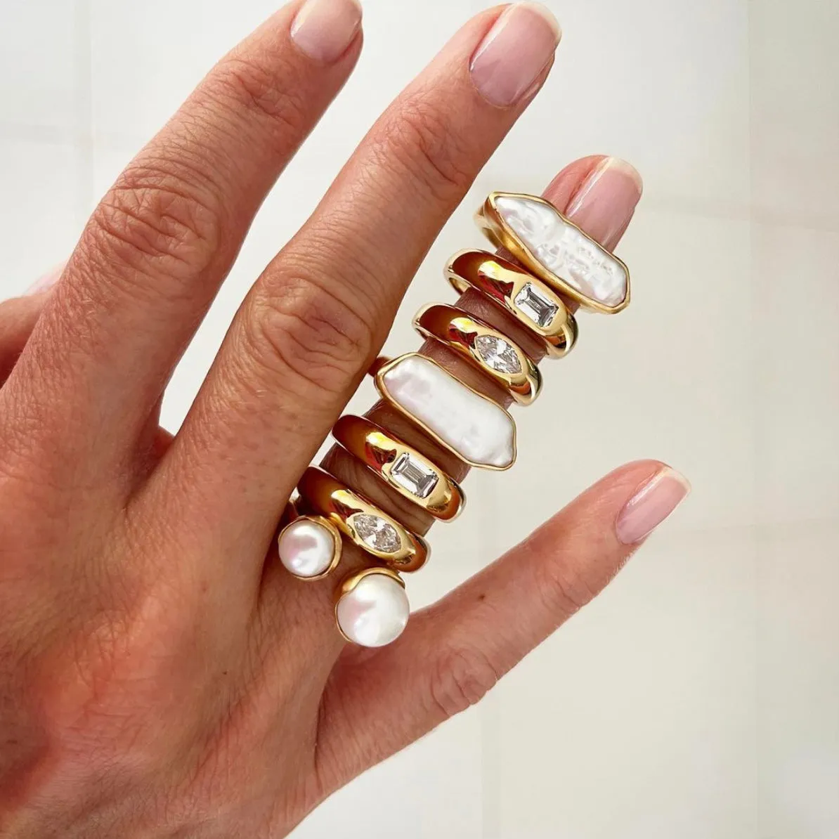 DOUBLE PEARL RING - GOLD