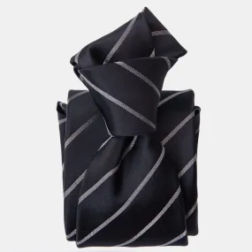 Esino - Silk Jacquard Tie - Black and Silver