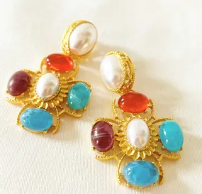 Fabulous extra large statement pierced style dangle earrings.