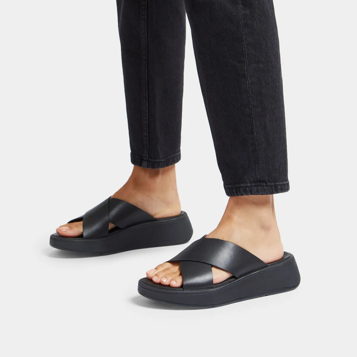 Fit Flop F-Mode Flatform Cross Black    