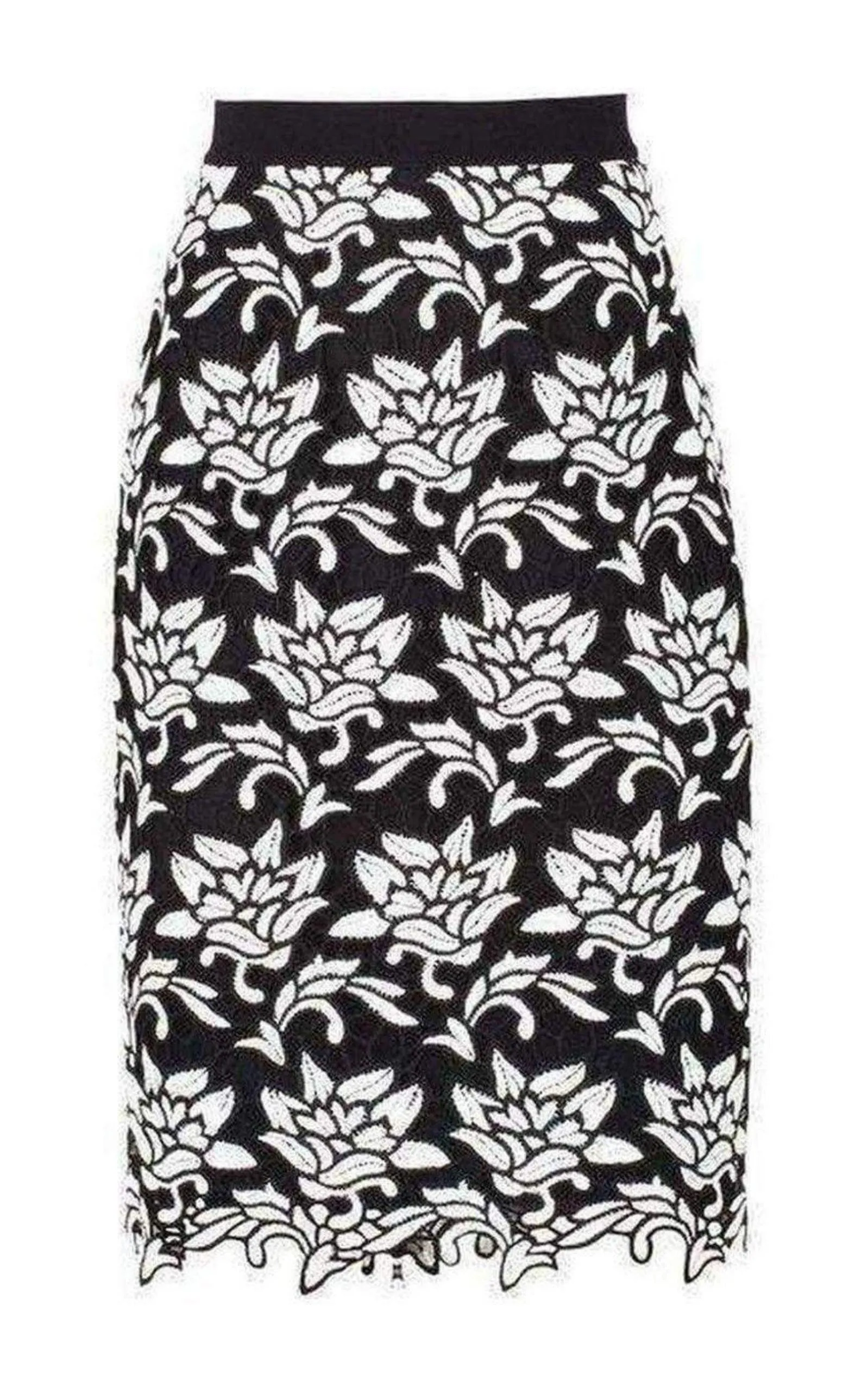 Floral Hem Pencil Skirt