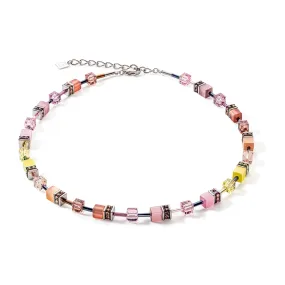 GeoCUBE Iconic Multicolour Vintage Lilac-Yellow Necklace