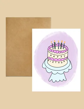 Greeting Card - Happy Birthday Cake