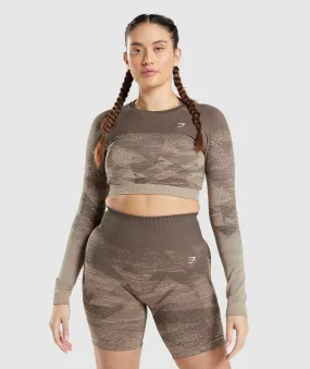 Gymshark Adapt Ombre Crop Top - Triangle | Penny Brown Print