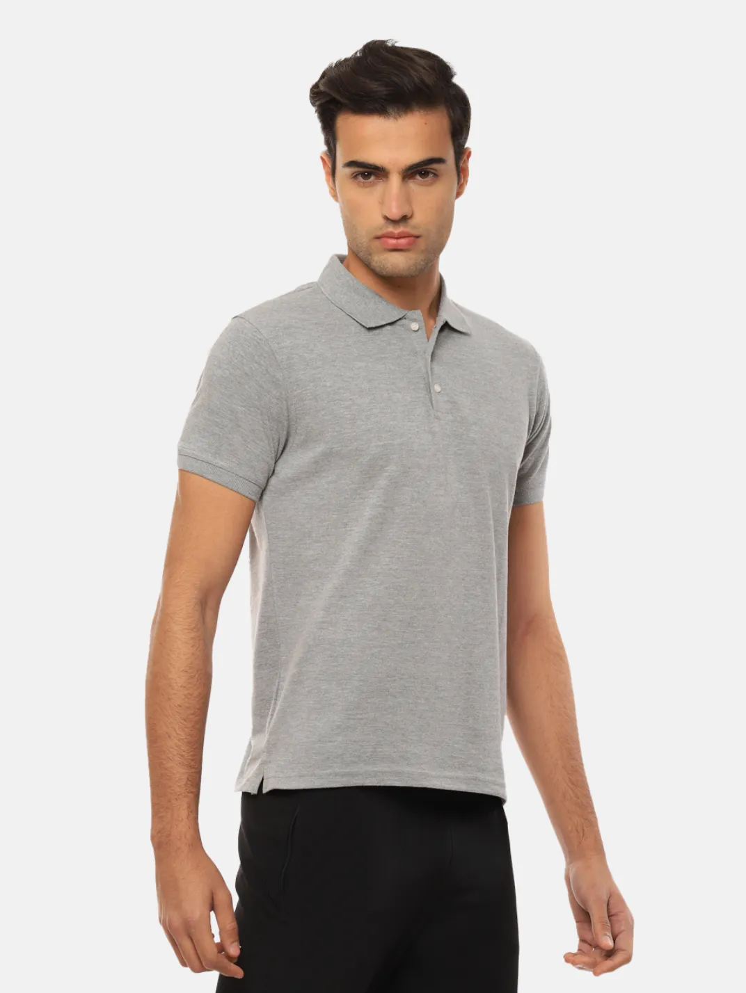 Hummel Men Grey B2B Polo Cotton