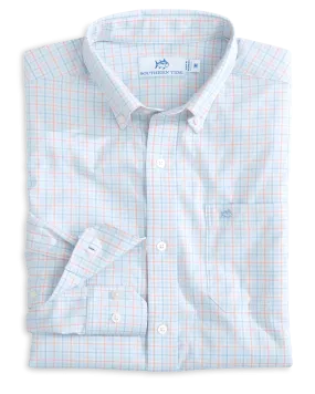 Intercoastal Falls Park Plaid Long Sleeve Sport Shirt - Clearwater Blue