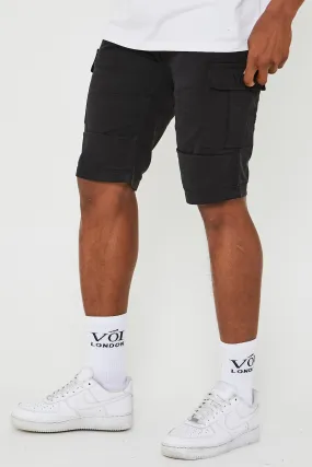 Langford Cargo Cotton Shorts - Black