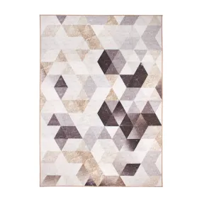 Lattice Geometric Neutral Washable Rug