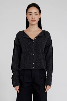 Laure Cashmere Cardigan Caviale