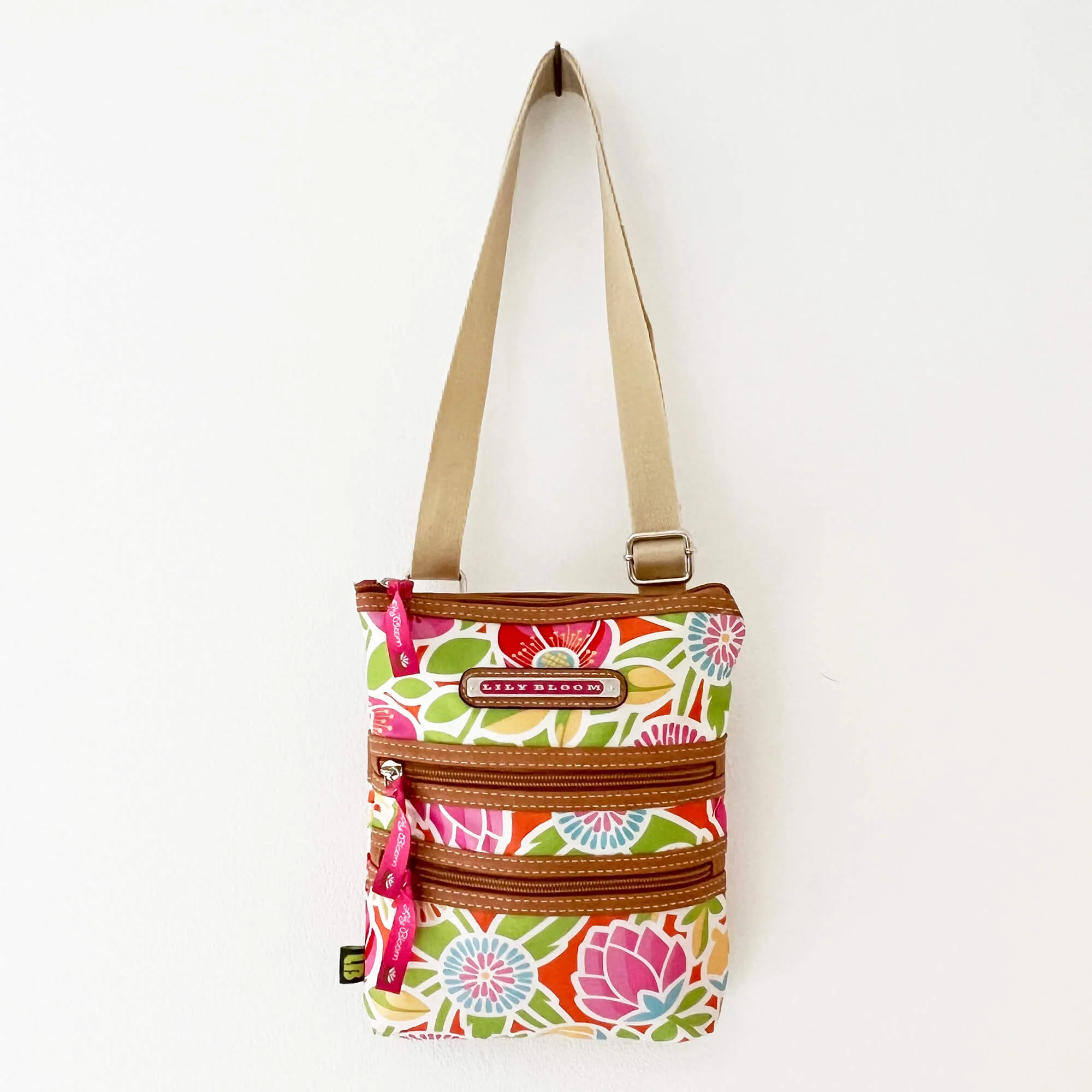 Lily Bloom Canvas Style Floral Crossbody Bag, Shoulder Bag