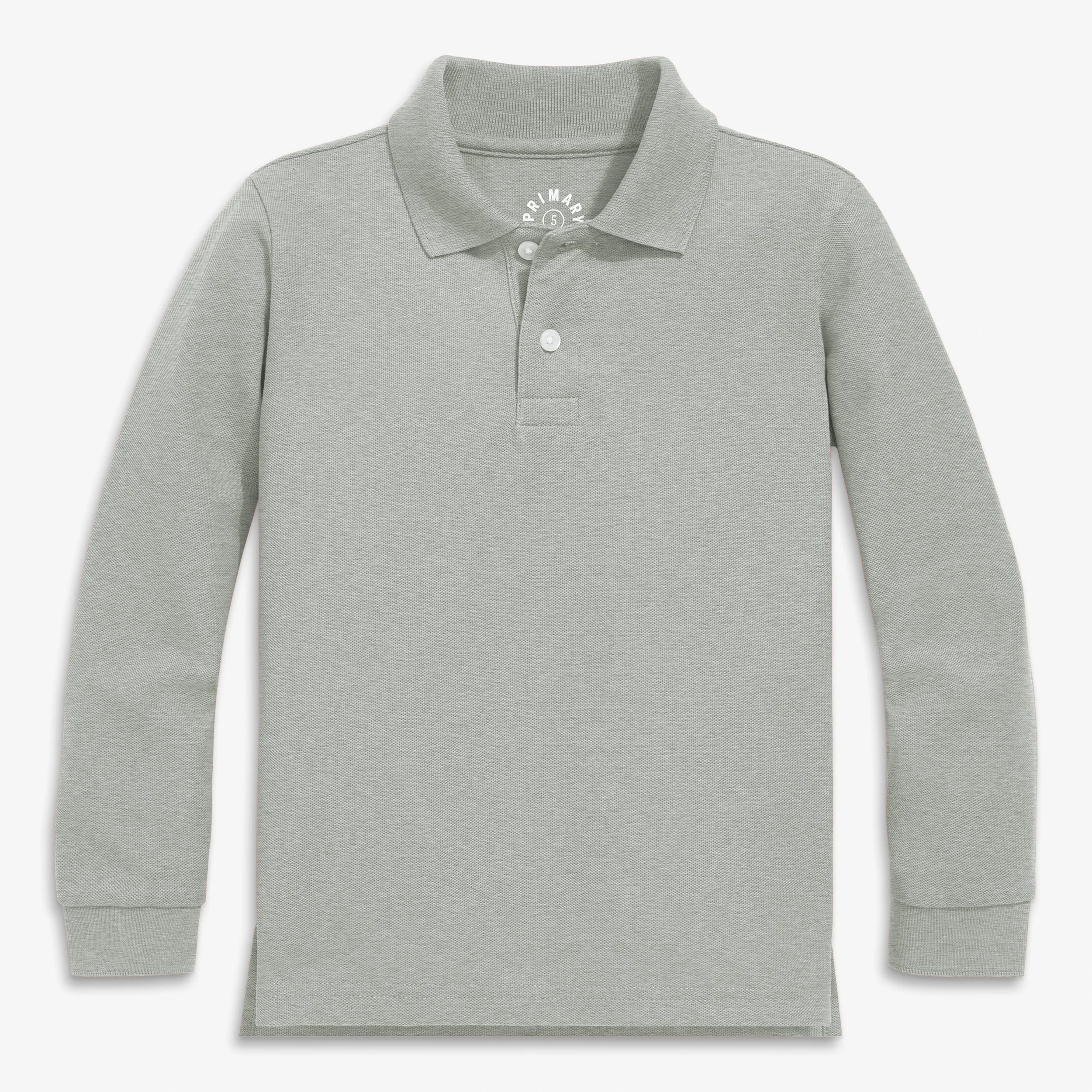 Long sleeve pique polo