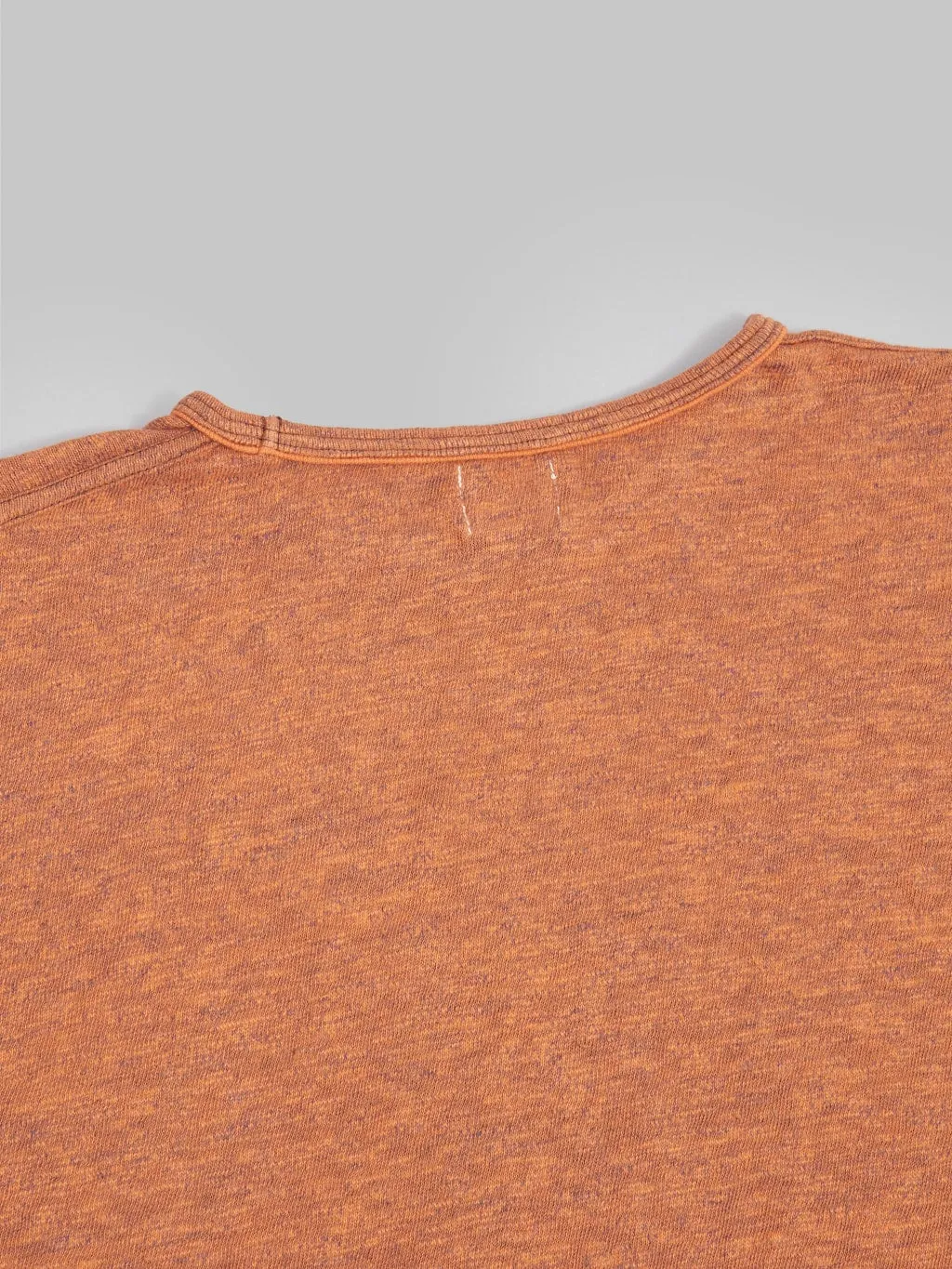 Loop & Weft Super Slub Tube Knit Double Binder Crewneck T-Shirt Roast Orange