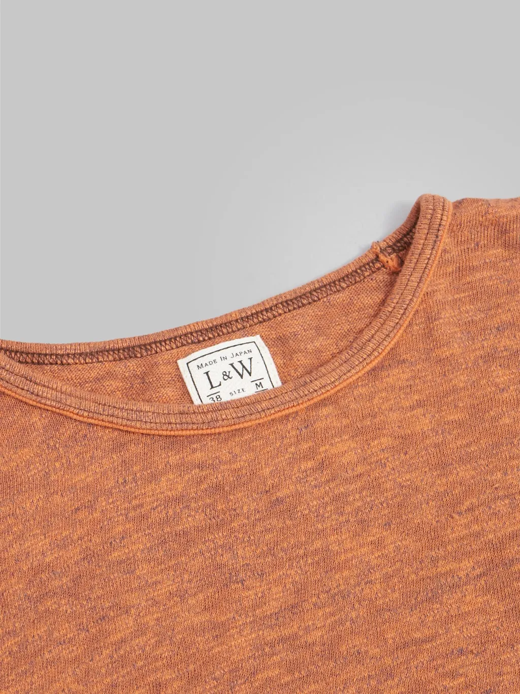 Loop & Weft Super Slub Tube Knit Double Binder Crewneck T-Shirt Roast Orange