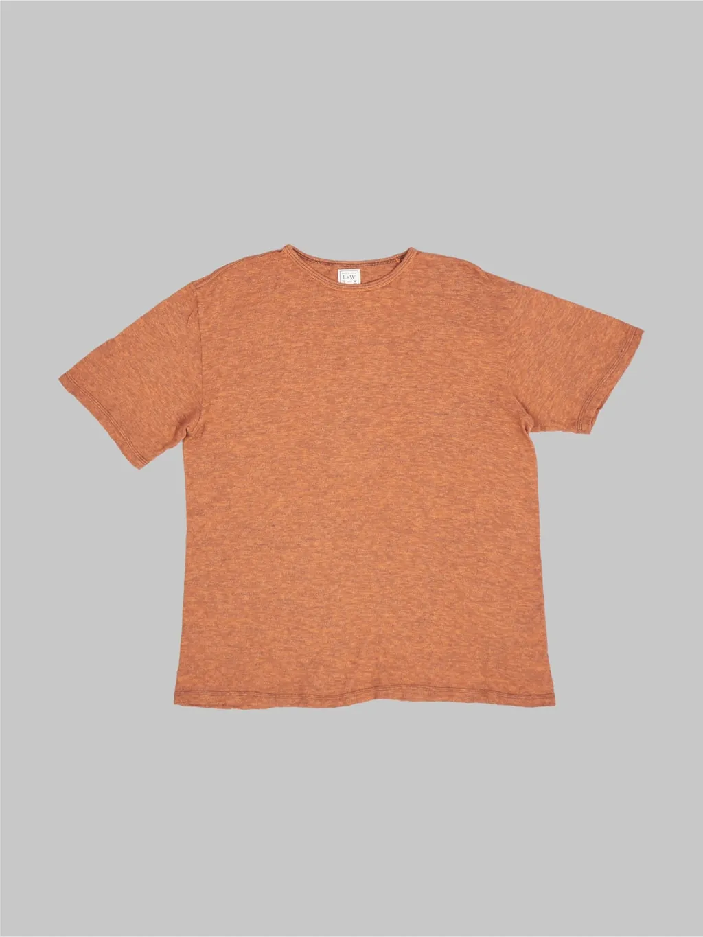 Loop & Weft Super Slub Tube Knit Double Binder Crewneck T-Shirt Roast Orange