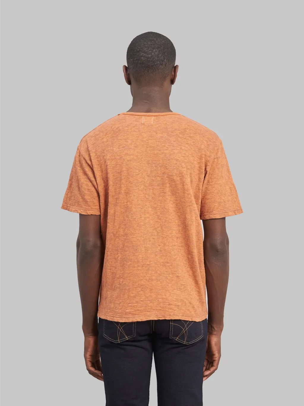 Loop & Weft Super Slub Tube Knit Double Binder Crewneck T-Shirt Roast Orange