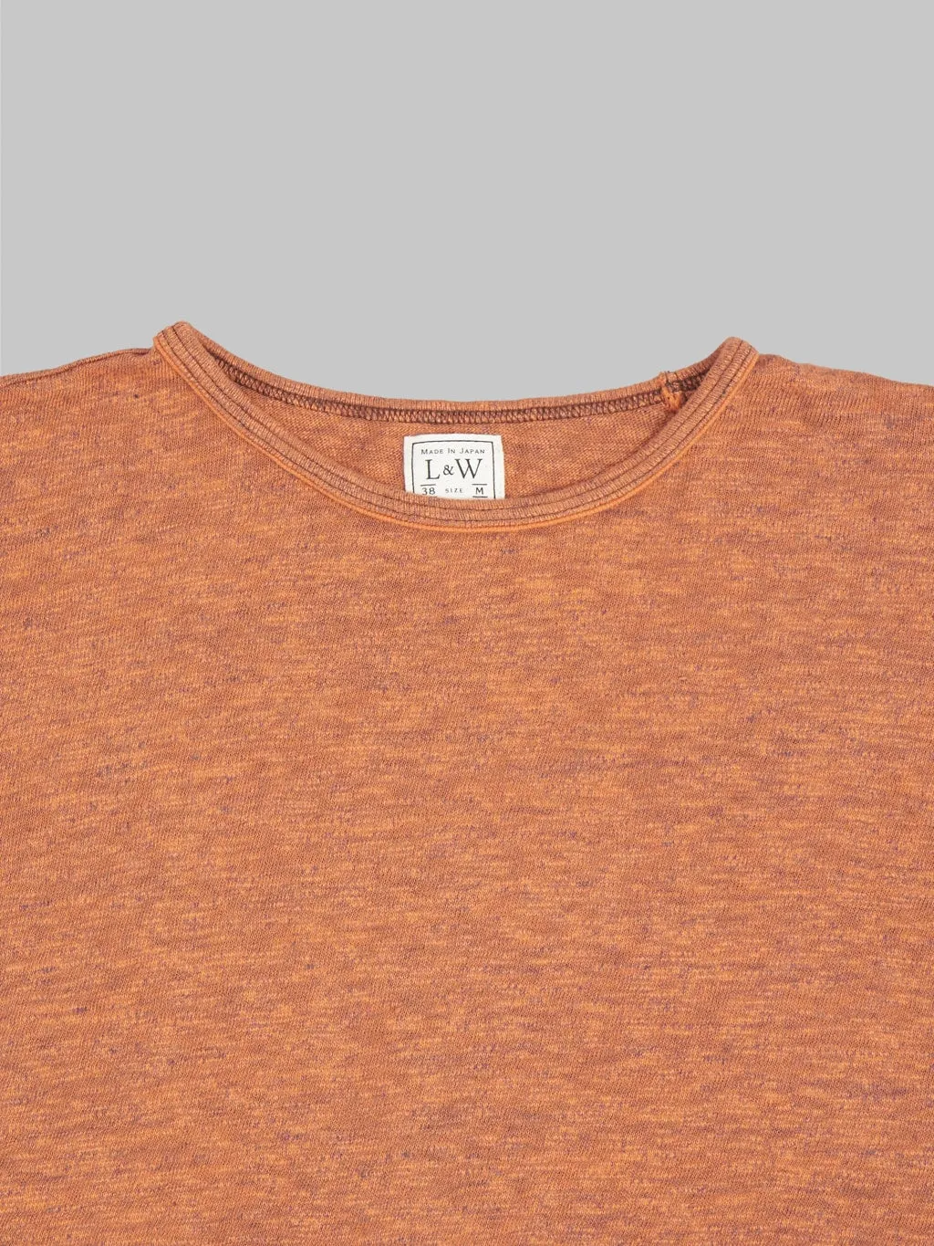 Loop & Weft Super Slub Tube Knit Double Binder Crewneck T-Shirt Roast Orange