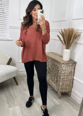 Maeve Rust Orange Knit Top