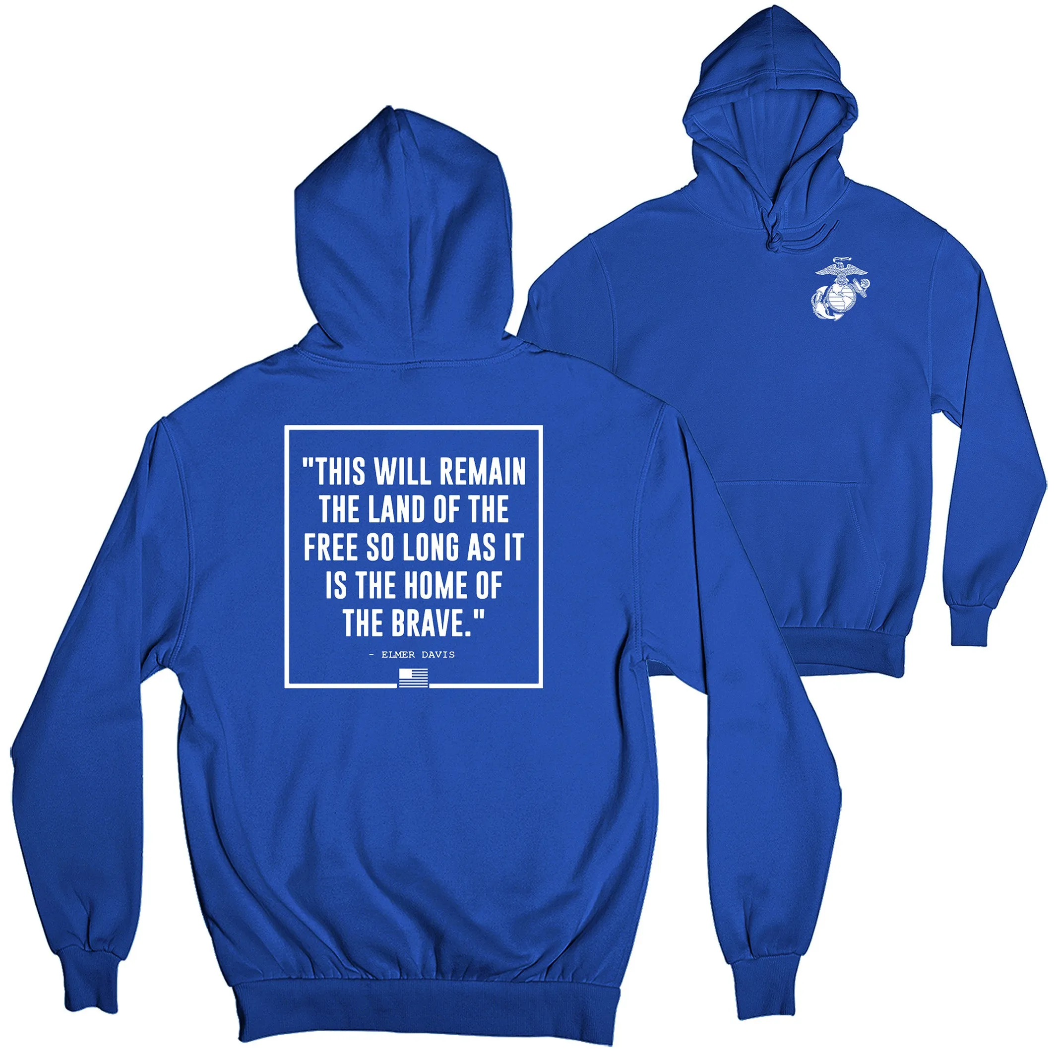 Marines Home Of The Brave Hoodie