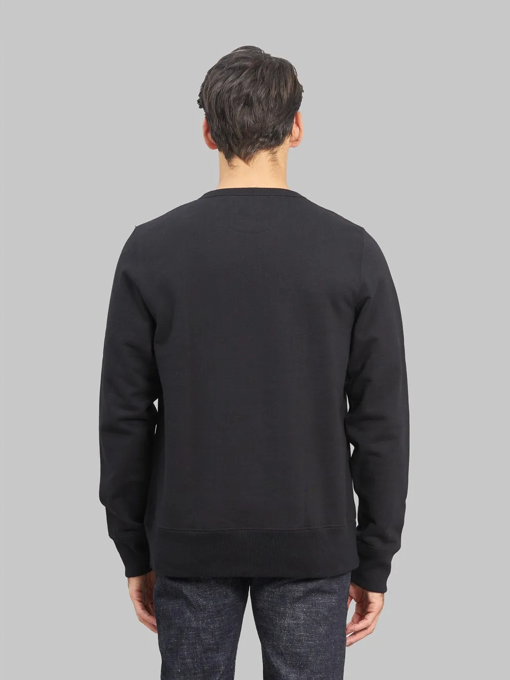 Merz b. Schwanen 3S48 Loopwheeled 14oz Classic Fit Heavy Sweatshirt Deep Black