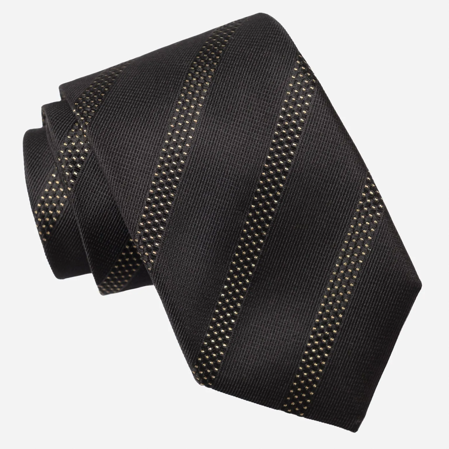 Milano - Silk Jacquard Tie - Black and Gold