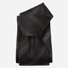 Milano - Silk Jacquard Tie - Black and Gold