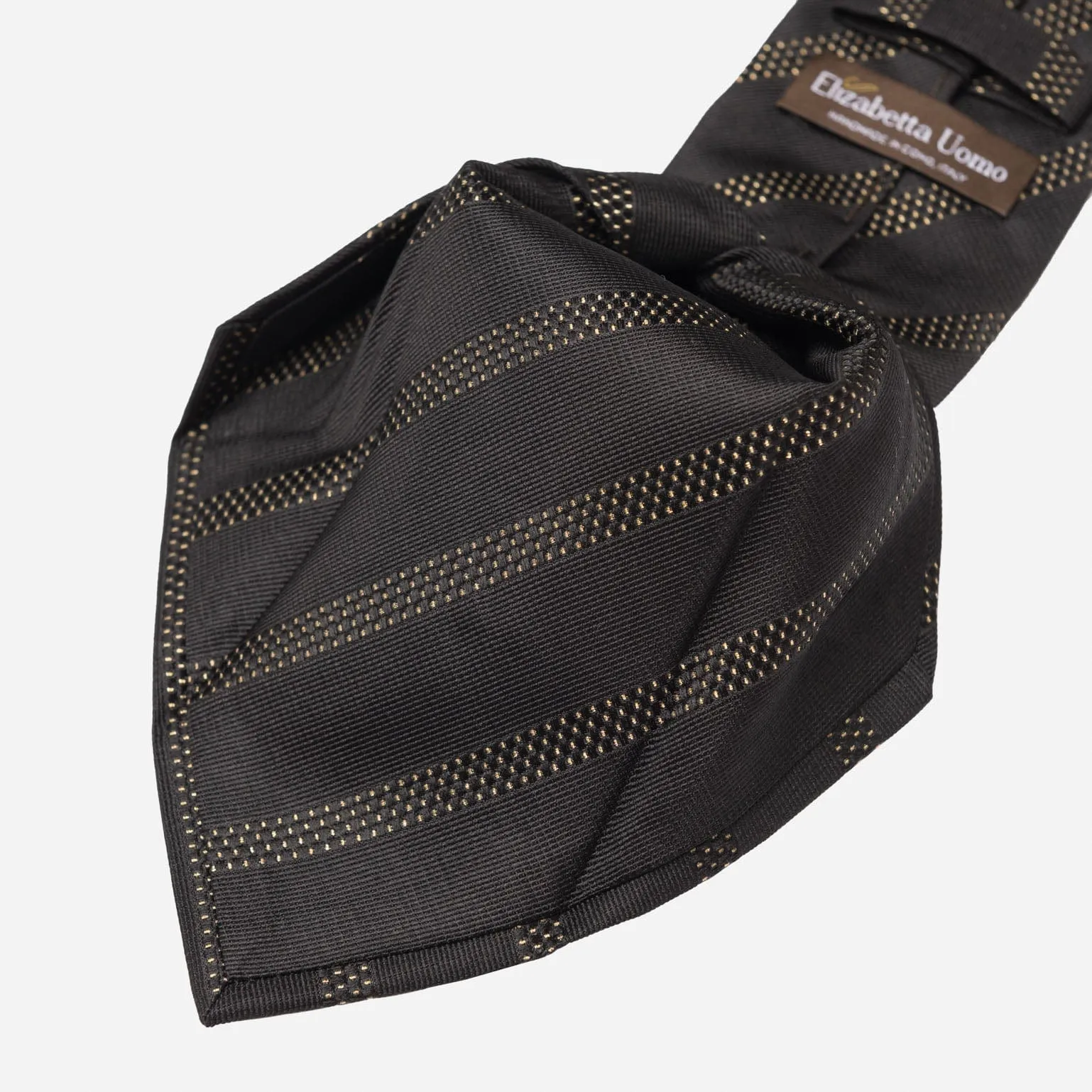 Milano - Silk Jacquard Tie - Black and Gold