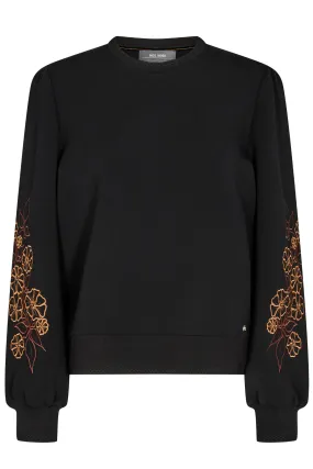 Mos Mosh Micka Black Embroidered Sweatshirt