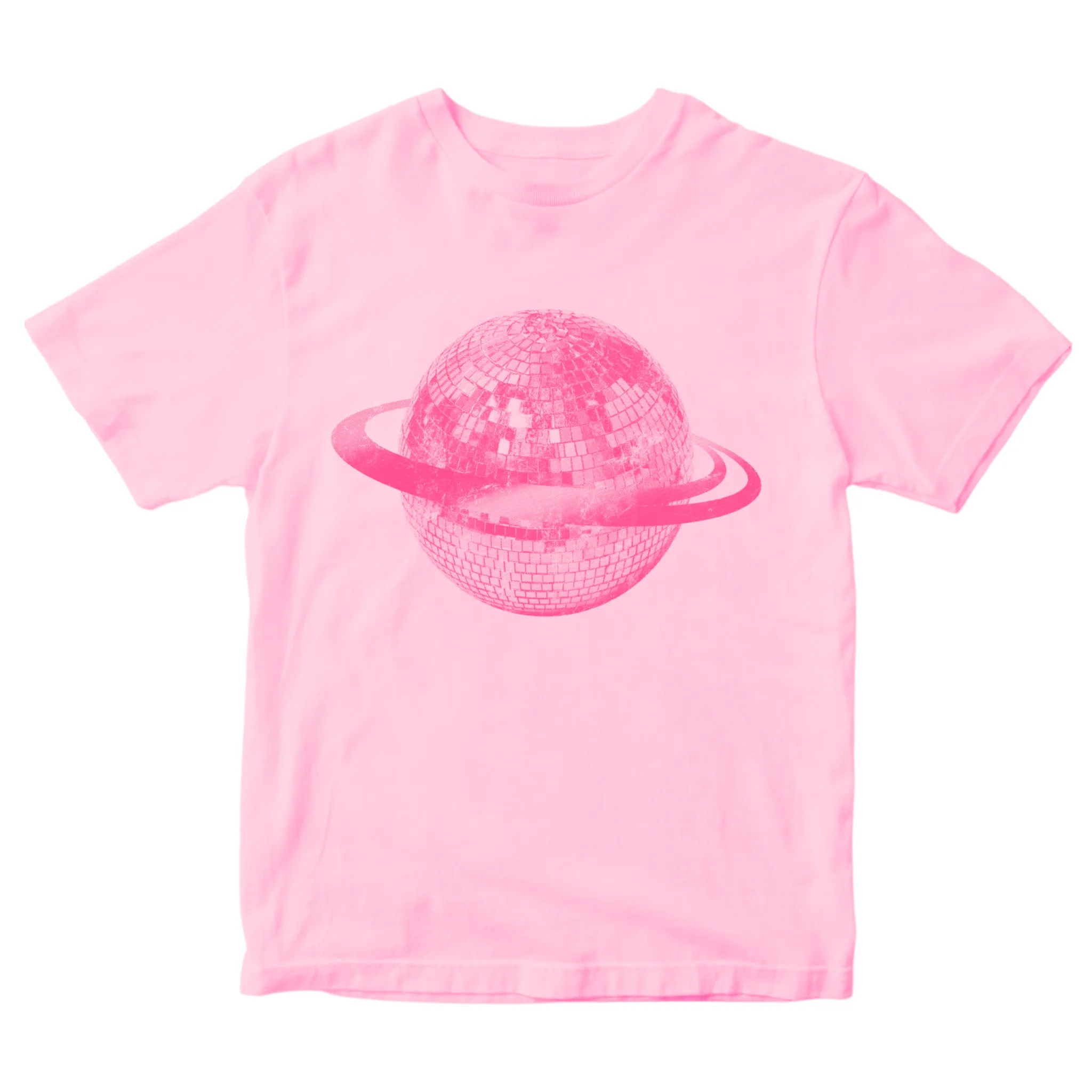 PLANET DISCO (pink), BABY TEE - LYSERØD